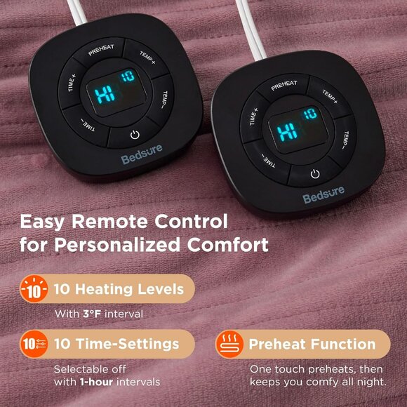 Bedsure Electric Blanket Queen Size - Dual Control Heated Blanket - Picture 4 of 7